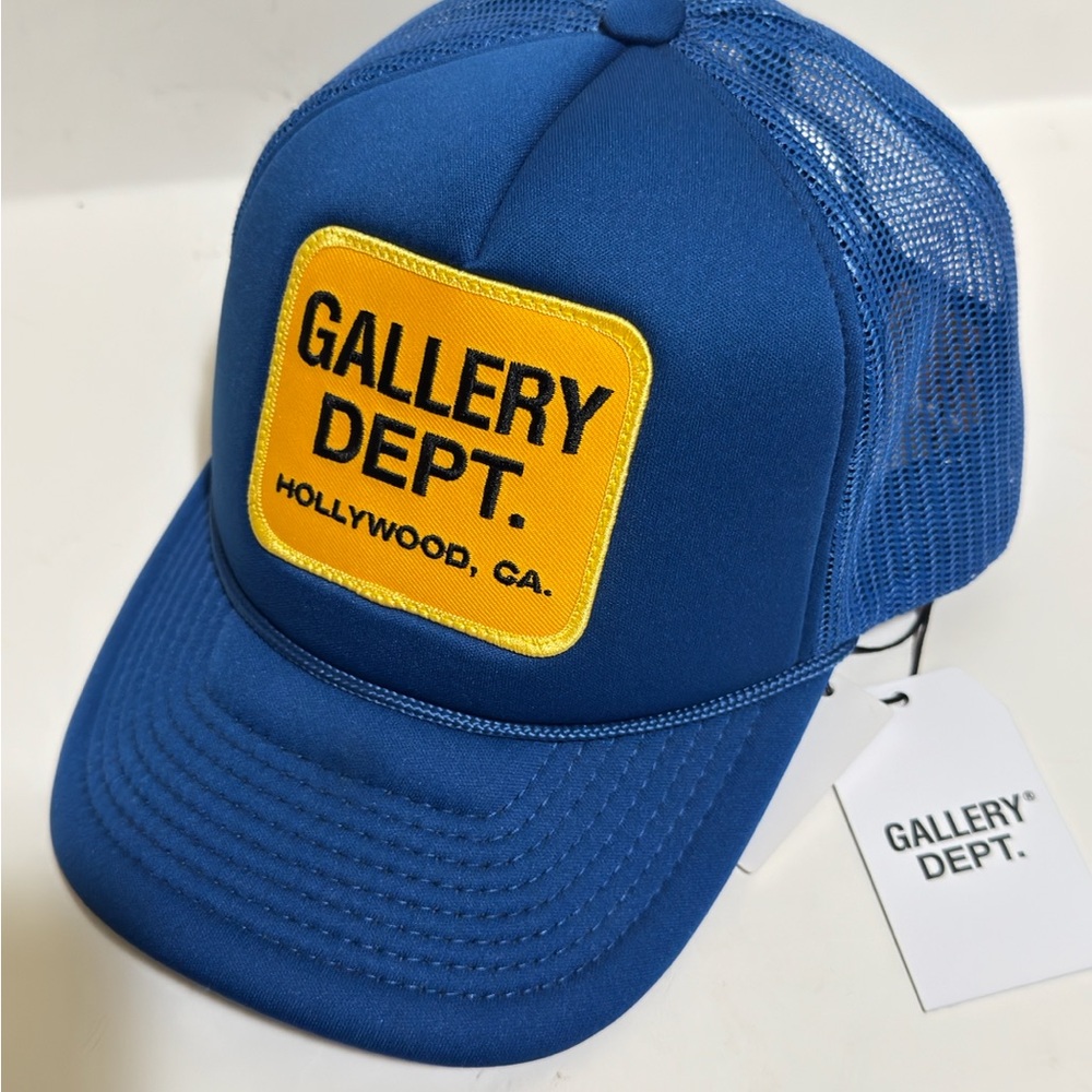 Gallery Dept Blue Cap with Yellow Patch Trucker Hat